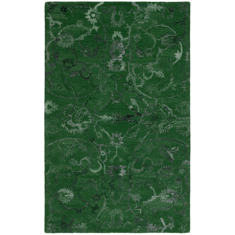 Tapis en polyester touffeté à la main Lyazzat, Rectangle 8 pi x 10 pi