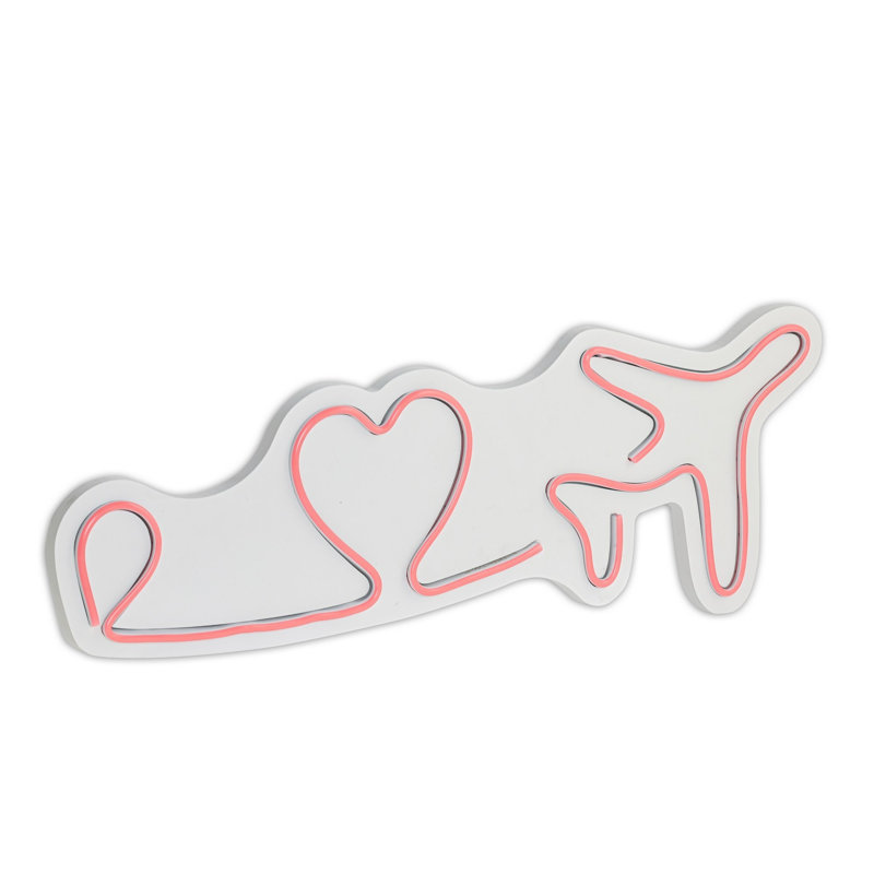 Bande lumineuse néon flexible à DEL, rose, 8,1 x 22,2 pouces | Étanche IP67, gabarit en mousse de PVC, adaptateur 12V 4A | Parfait pour la décoration intérieure, les fêtes et les événements | Écoénergétique, installation facile, longue durée