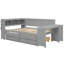 Lit de jour double avec bureau intégré et station de charge - Canapé-lit de rangement long de 103 po - Gris-1749011979