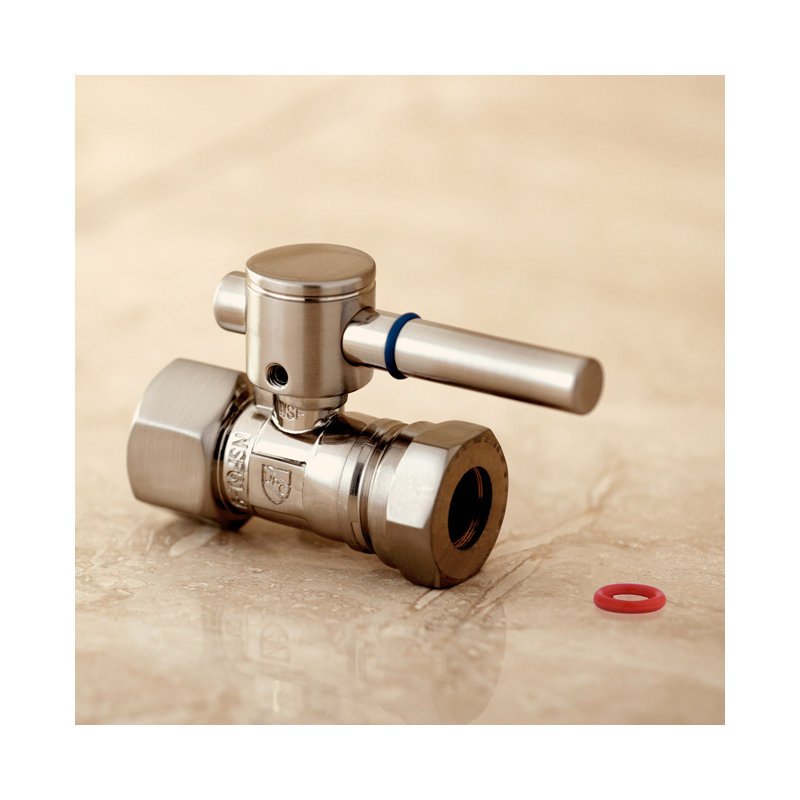 Kingston Brass Concord 1/2-Inch FIP x 1/2 or 7/16-Inch Slip Joint Quarter-Turn Straight Stop Valve