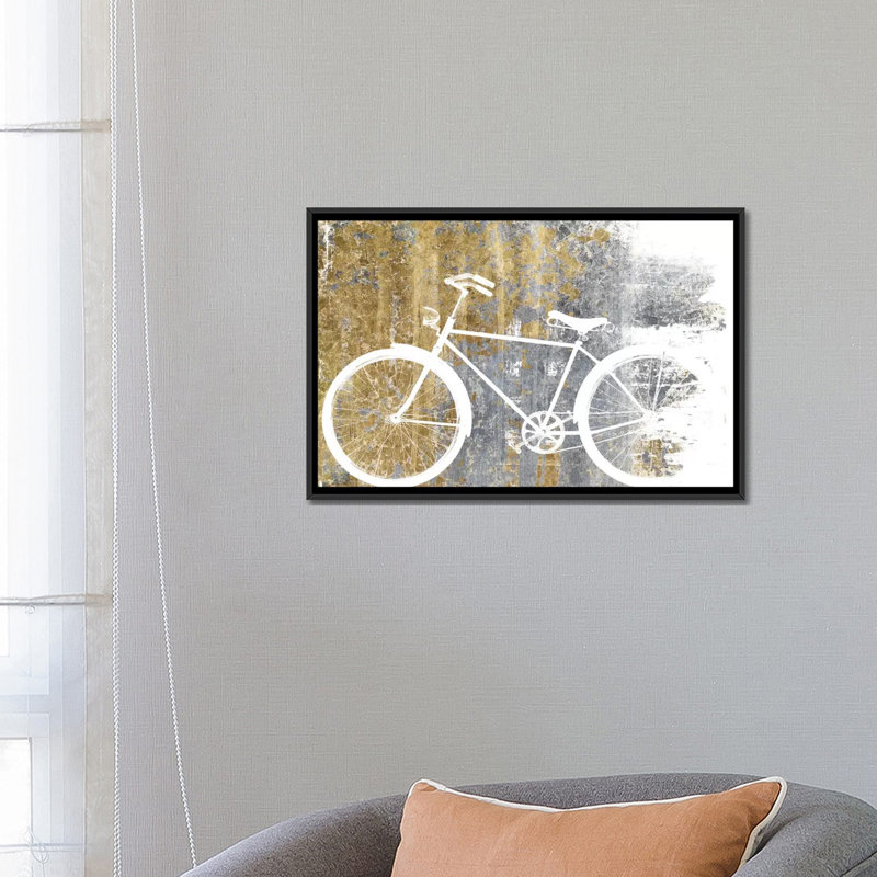 «Gilded Bicycle», impression sur toile tendue, H 26 po x l 40 po x P 1,5 po, Pas de tapis, Toile tendue