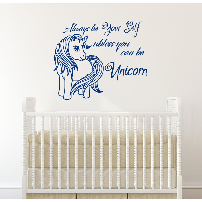 Décalcomanie murale chambre de bébé licorne, Bleu