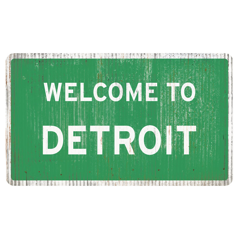 «Welcome To Detroit», impression sur métal