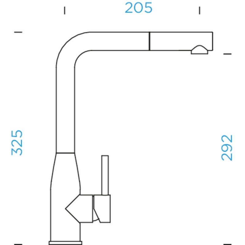 Keto Gunmetal High Pressure Pull Out Single Lever Monobloc Tap, Silver