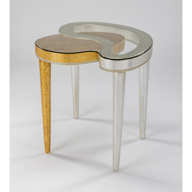 End Table, Silver/Gold