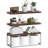 Bathroom Shelf Over Toilet, Floating Bathroom Shelf Wall Mounted With Wire Basket, Floating Shelf For Wall Décor-Rustic Brown