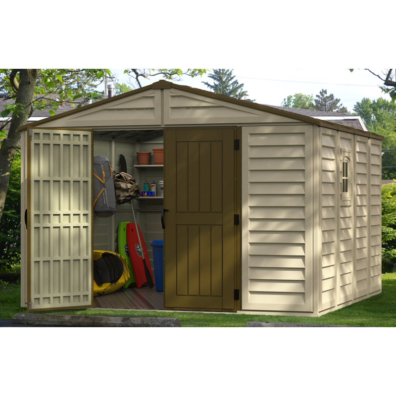 Woodbridge Plus 10.5 ft. W x 10.5 ft. D Vinyl Storage Shed with Foundation