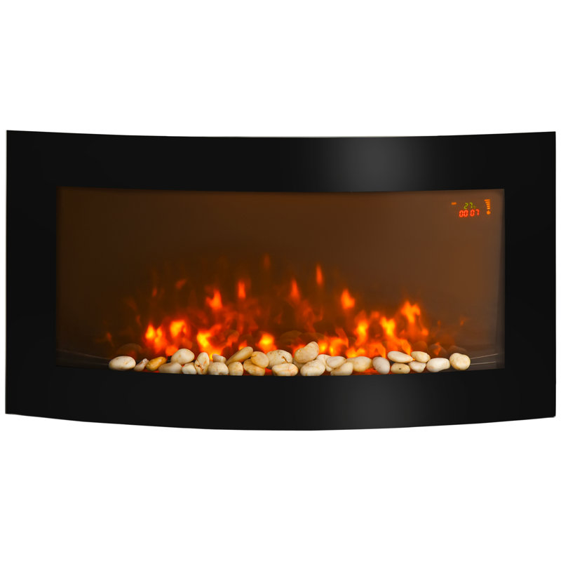 Axel Belfry Heating Black Electric Fireplace, 56cm H x 88.5cm W x 13.5cm D