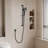 1-Spray Round High Pressure Handheld Shower With 27.5 In. Wall Bar In Matte Black