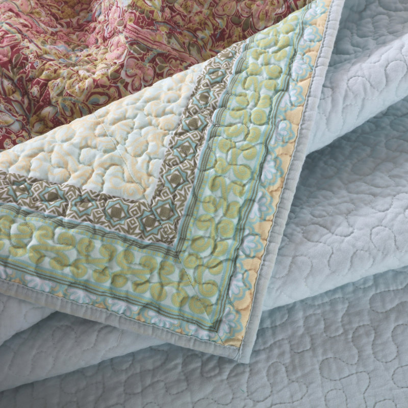 Greenland Home Fashions Palisades Pastel 3-Piece King Size Quilt Set 105x95 + 20x36 (2), King