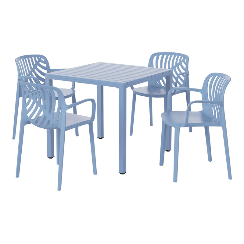 Ensemble repas carré pour 4 personnes, Blue