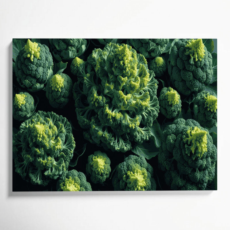 Légumes, art mural sur toile vert Romanesco, H 11 po x l 14 po