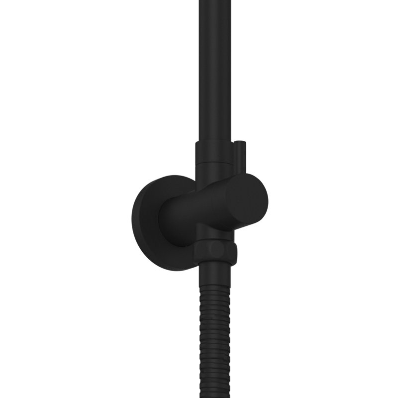 Système de douche à pomme de douche multifonctionnel 8 po avec bras de douche pivotant Laguna Laguna, Noir mat