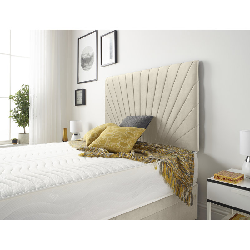 Schofield Sprung Memory Foam Divan Bed Set with Headboard and Drawer Options, 4 Drawers, Natural, Double (4'6)