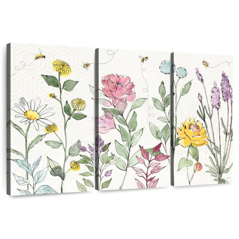 Harnek Honeybee Blossoms I, H 24 po x l 38 po