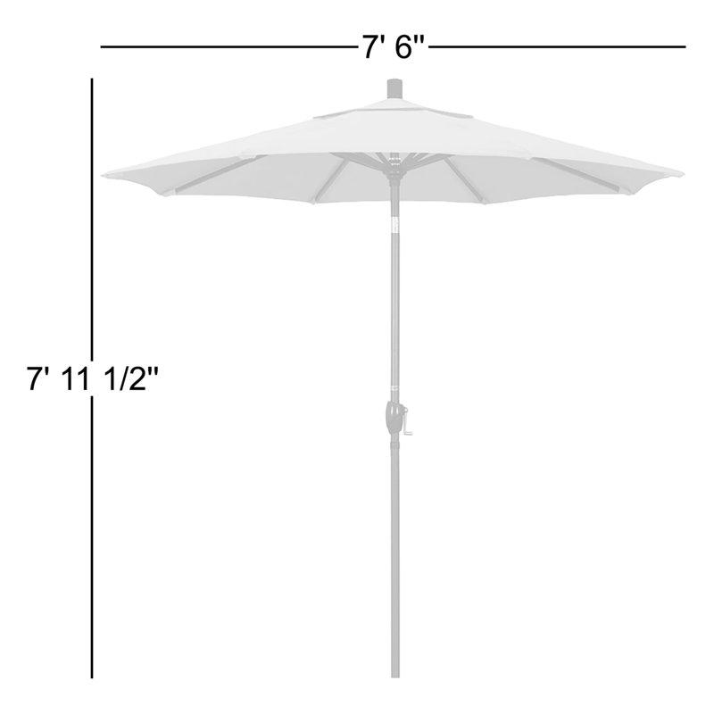 Parasol de marché 7,5', Bronze, Pacifique, Toile verte Pacifica