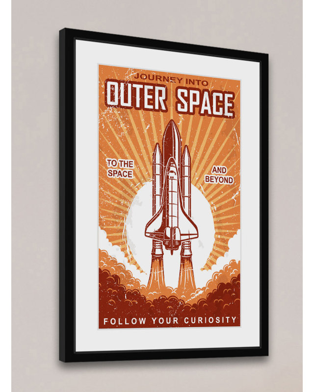Outer Space - Print on Canvas, 61cm H x 41cm W x 3.81cm D, Black