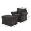 Chaise d'appoint rembourrée avec repose-pieds en chenille-743789296