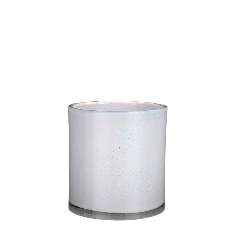 Ceclia Handmade Glass Table Vase, 31cm H x 11.5cm W x 11.5cm D, White