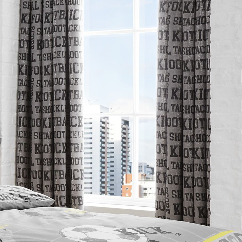 Football Pencil Pleat Room Darkening Curtains