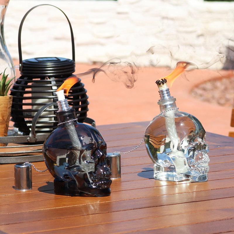Torches de table Grinning Skull - 4 torches - noir, 4, Noir