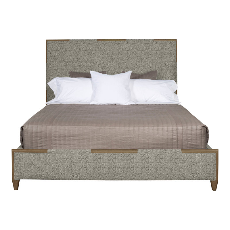  Thom Filicia Home Chatfield California King Upholstered Low Profile Panel Bed, Hampton, Tuck Graphite