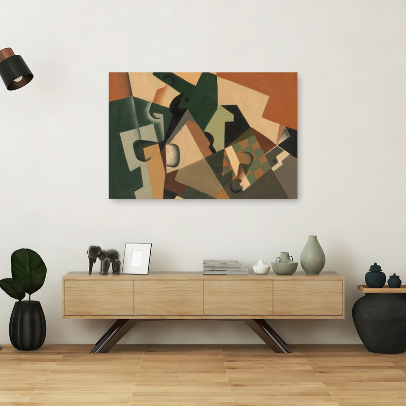 Et damier, vers 1917, estampe d'art mural abstrait contemporain, H 40 po x l 60 po