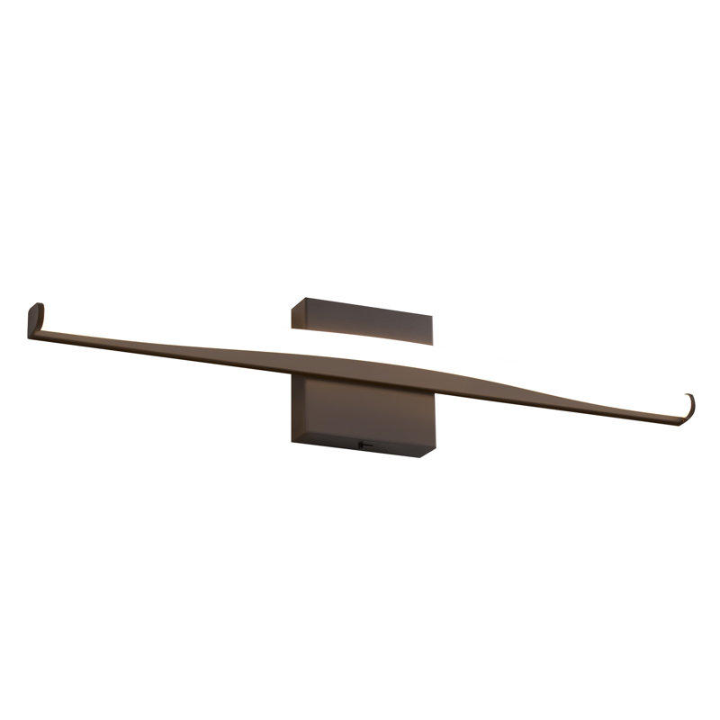 Applique murale moderne noire 23,62 po à DEL - intensité réglable 5 couleurs avec abat-jour en acrylique, câblé, pour la chambre à coucher, le couloir, le vestibule