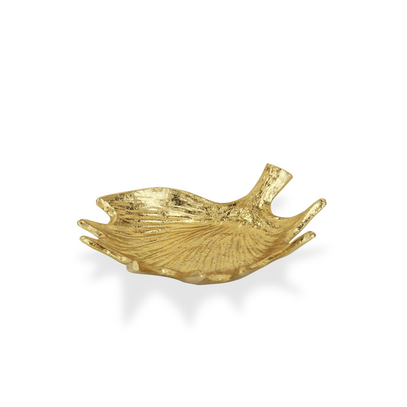 Gold Textured Cast Iron Antler Vanity Tray