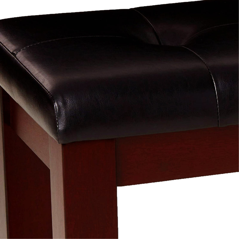 Espresso and Black PU 48" Modern Bench