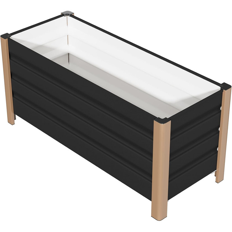 Metal Planter, 45cm H x 60cm W x 40cm D, Gray