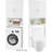 Bathroom Storage Cabinet Over Toilet, White Shelf With Adjustable Partition Board Toilet Cabinet, Wood