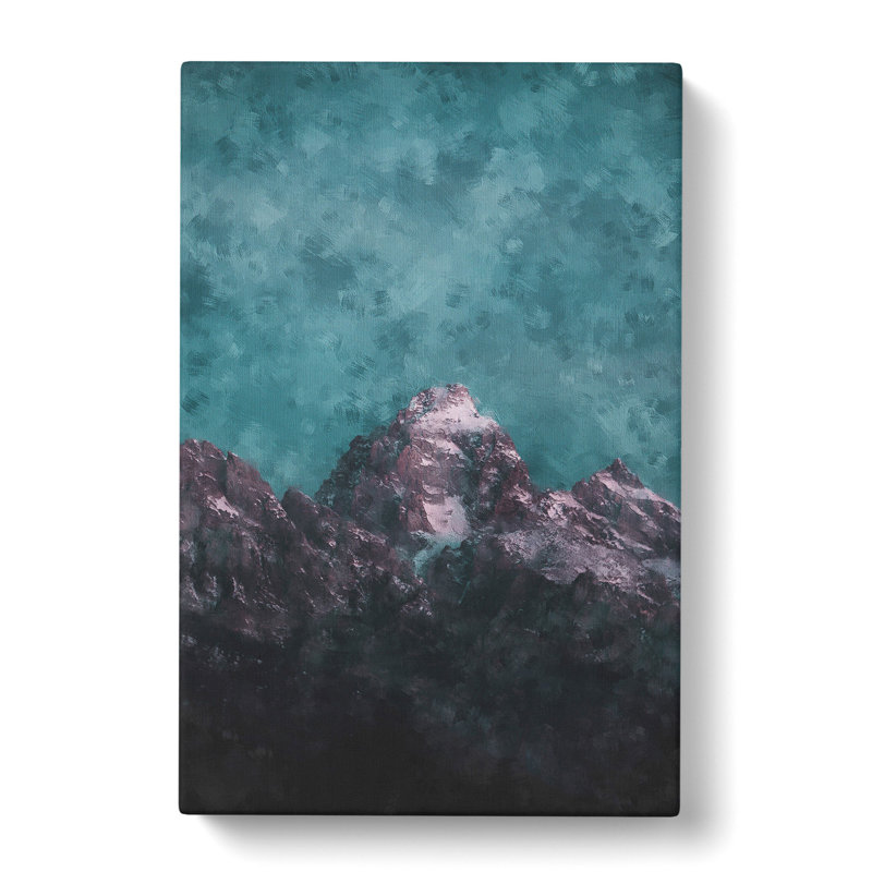 Mountain Peak In Wyoming - Wrapped Canvas Painting, 50cm H x 35cm W x 3cm D