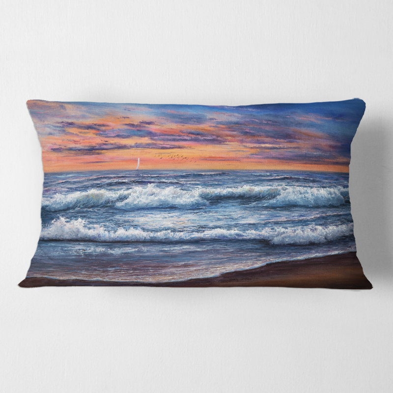 Housse de coussin rectangulaire et insert Sunset Over the Ocean II