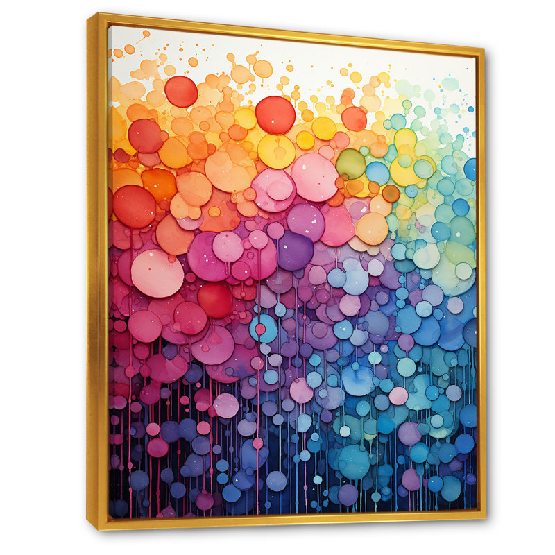 Rainbow Infinite Intricacies I - Rainbow, Cadre flottant doré, H 32 po x l 24 po x P 1 po