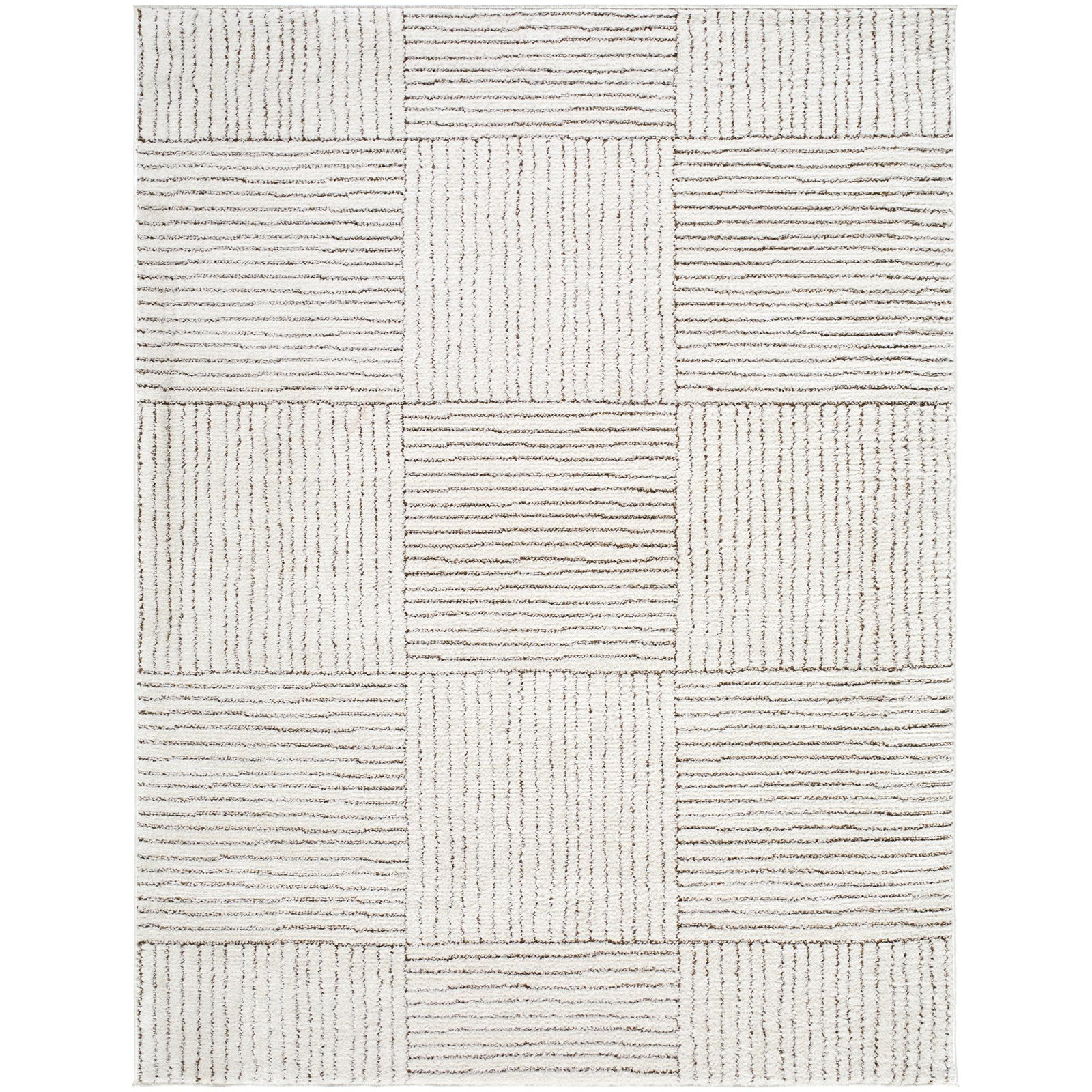 Galey Alix x Livabliss Architect Abstract Rug, Rectangle 7'10" x 10', Ivory/Dark Brown