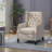 Mid Century Fabric Wingback Accent Recliner - Push Back, Rivet Decoration