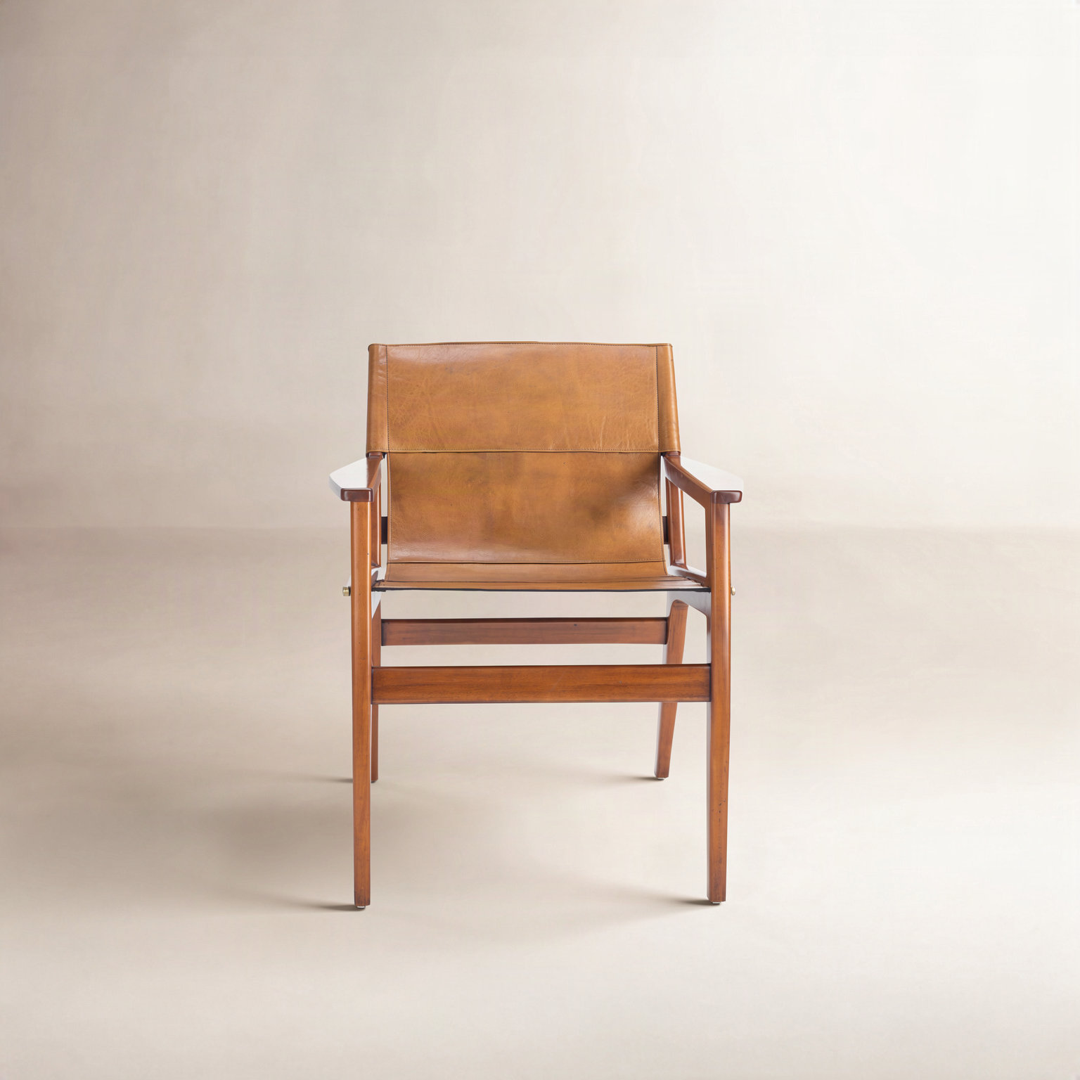 Tesso Mahogany Genuine Leather Armchair, Brown, Brown Genuine Leather