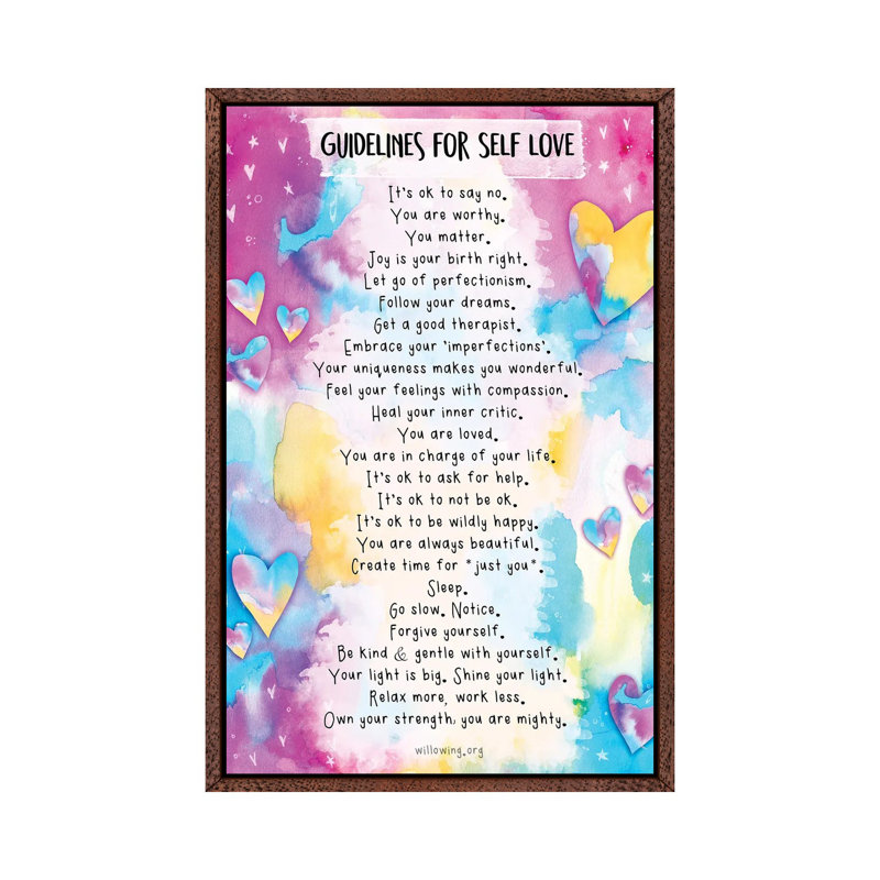 Guidelines For Self-Love by Tamara Laporte - Print on Canvas, Classic Brown Wood Framed, 152.5 cm H x 101.5 cm W