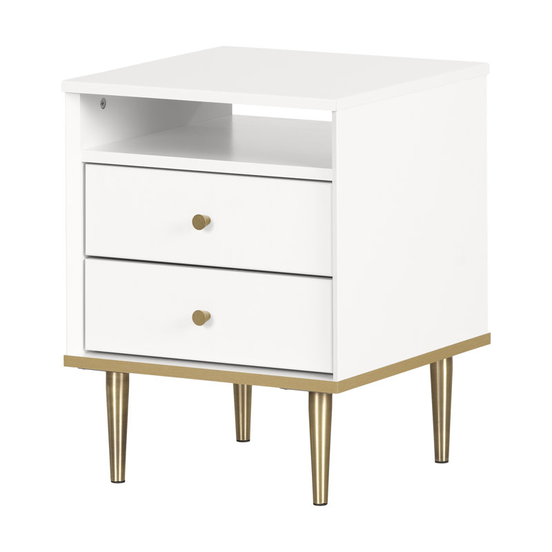 Bickley 2 Drawer Nightstand, White