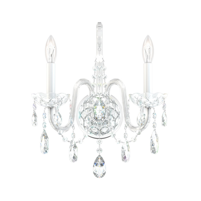 Arlington Dual-Light Polished Silver Crystal Sconce
