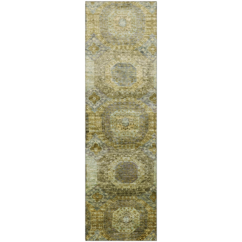 Premium Machine Washable Ralston AMF1944 Panels Rug, Runner 2'3" x 7'6"