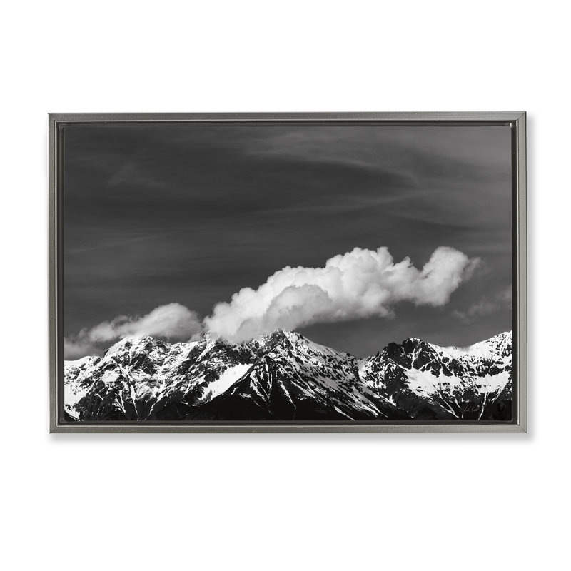 «Dolomites with Billowing Clouds», toile flottante encadrée par Deborah Revell, Cadre flottant gris lustré, H 21 po x l 31 po