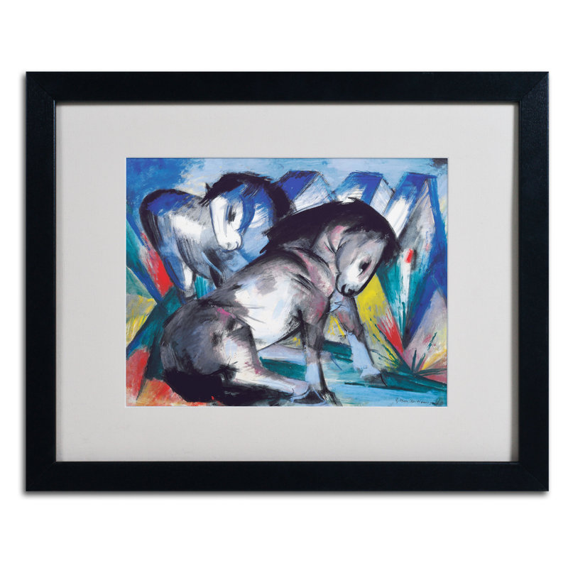 « two chevaux 1913 », reproduction d’art sur toile encadrée, H 11 po x l 14 po x P 0,5 po, Noir