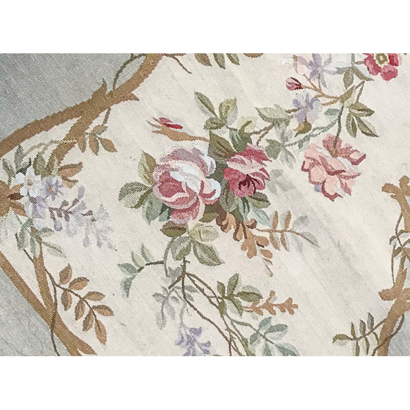 Hand-Knotted High-Quality Ivory Area Rug