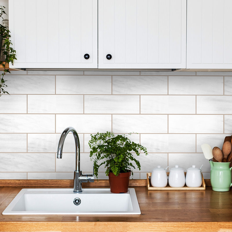 Bianco Dolomiti 3" x 9" Marble Singular Subway Wall & Floor Tile