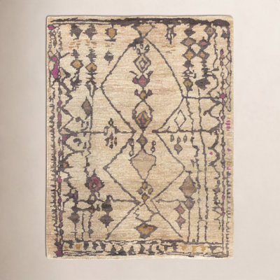 Semele Brown Beige Hand-Knotted Jute Rug