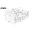 Canapé modulaire 85,4 po Canapé modulaire en U Canapé-lit Canapé-lit en L avec repose-pieds mobile et deux ports USB pour le salon-457293509