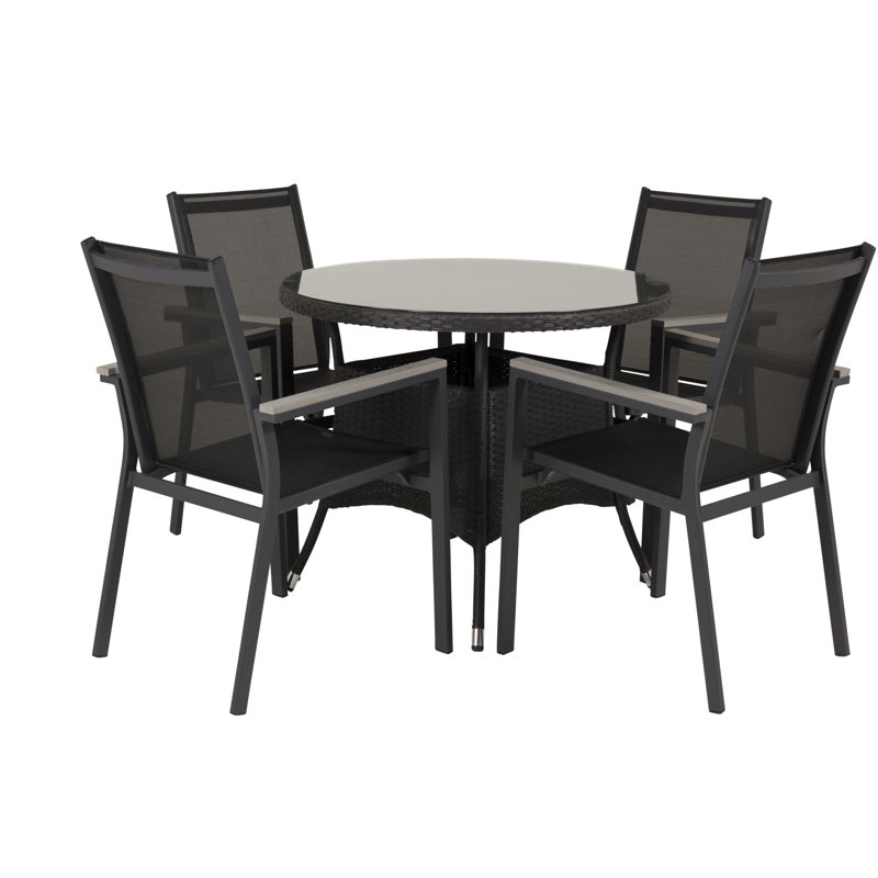 Mitul 4 - Person Patio Dining Set Round Table