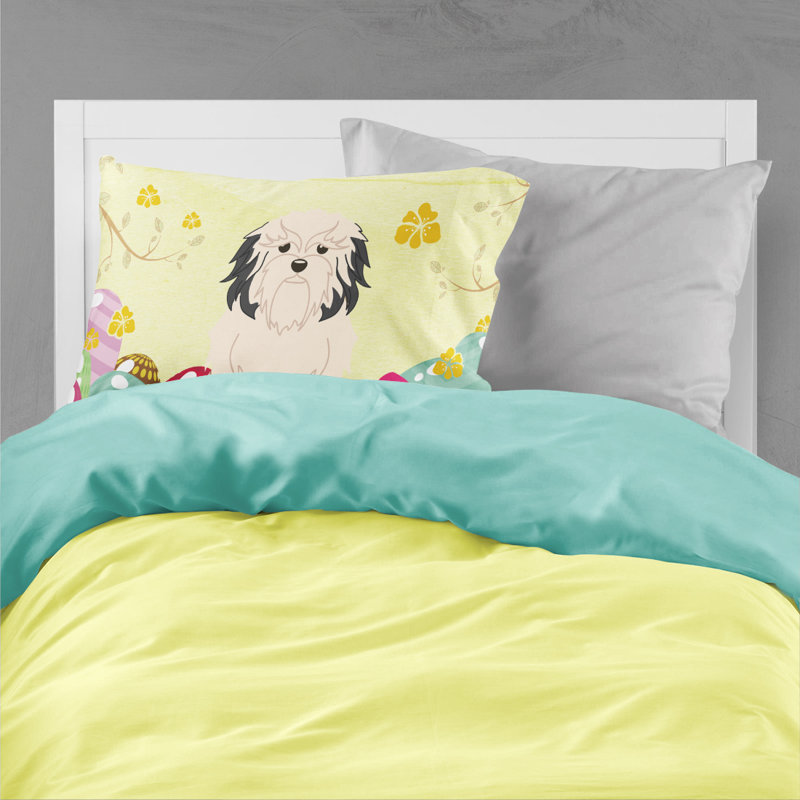 Taie d’oreiller œufs de pâques, Petit chien lion